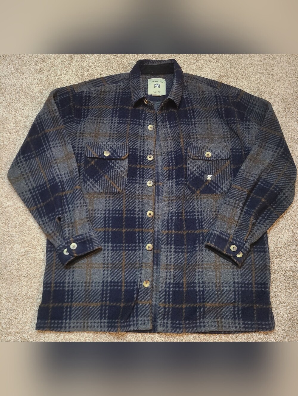 Juneau Fleece Shacket Plaid Flannel Button Down Jacket